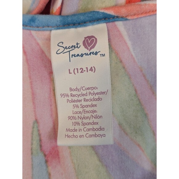 Secret Treasures Open back Lacy Nightgown Colorful Flowy Soft Size Large - Picture 6 of 6
